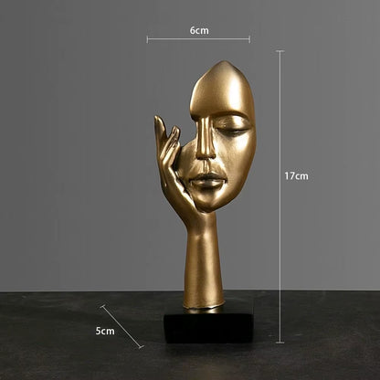 Nordic Resin Abstract Statue Desktop Ornaments Sculpture Figurines Face Character Light Luxury Art Crafts Office Home Decor