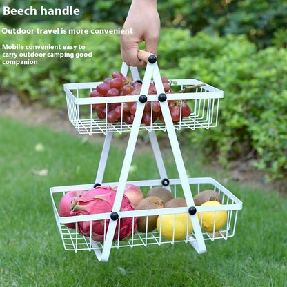 2025 New Portable Iron Kitchen Storage Rack Multifunctional Fruit Basket Multi-Layer Snack Storage Shelf