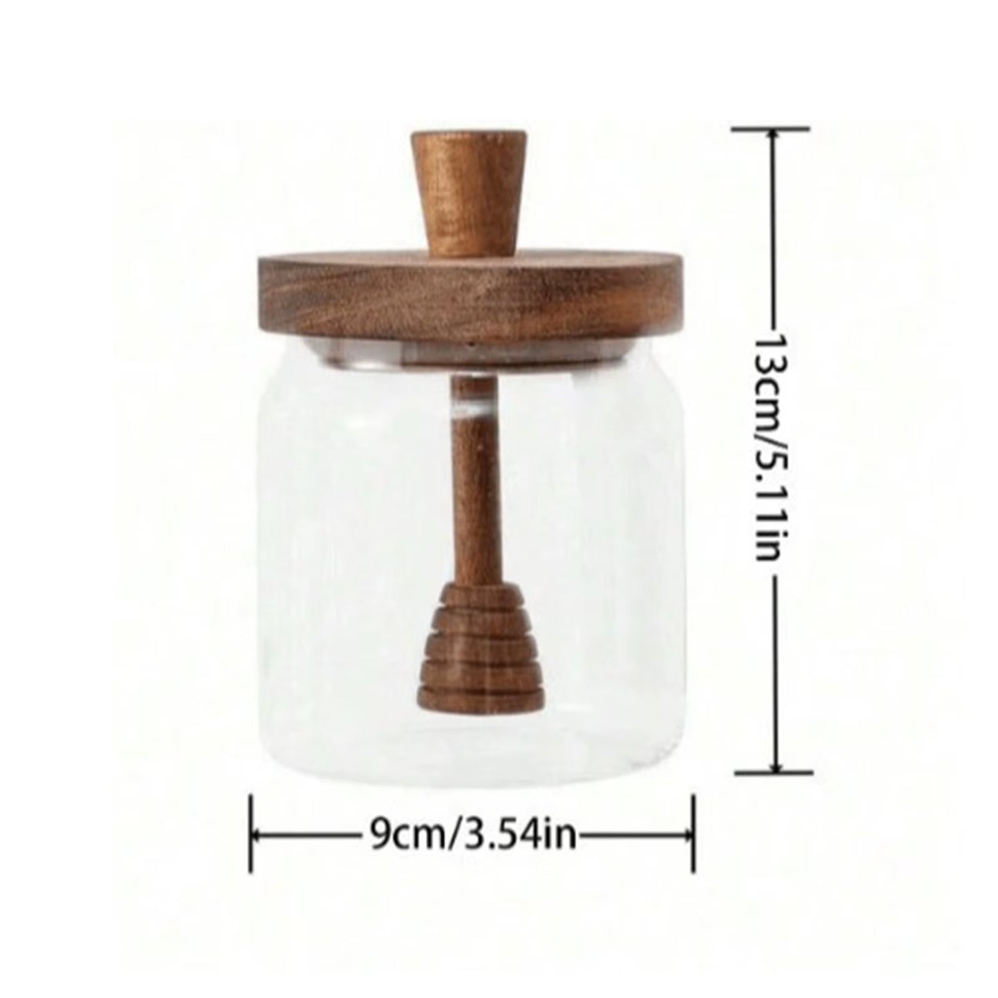 "צנצנות זכוכית לאחסון דבש וסירופ עם מכסה ומטפטף – פתרון אלגנטי ומעוצב לשמירה על טריות ונגישות, מושלם למטבח מודרני."