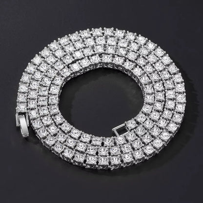 צמיד ושרשרת טניס משובצים 3 מ"מ – עיצוב יוקרתי ומודרני בהשראת היפ-הופ, מושלם לגברים המחפשים סטייל אלגנטי ומרשים.