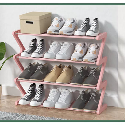 Creative Z-Shaped Shoe Rack, Simple Household Shoe Storage, Multi-Layer Assembly Shoe Rack for Dormitories Shoe Storageorganizer