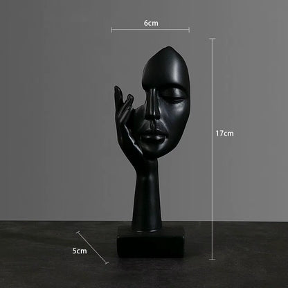 Nordic Resin Abstract Statue Desktop Ornaments Sculpture Figurines Face Character Light Luxury Art Crafts Office Home Decor