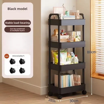 Multifunctional Storage Cart with Open Shelves Living Space Book Display Suitable for Kitchen Bedroom Storage Decor Organizer