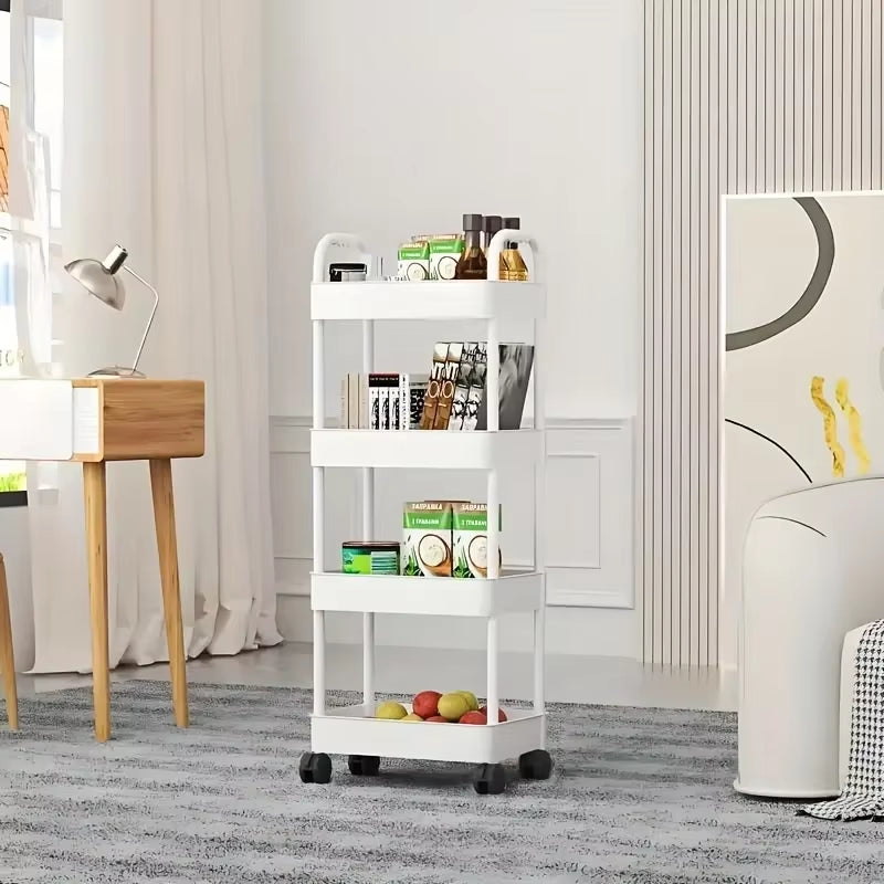 Multifunctional Storage Cart with Open Shelves Living Space Book Display Suitable for Kitchen Bedroom Storage Decor Organizer