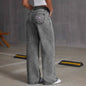 Bow Embroidered Jeans Women'S Sweet Spicy Style High Waist Straight Leg Pants Loose Casual Wash High Street Denim Pants