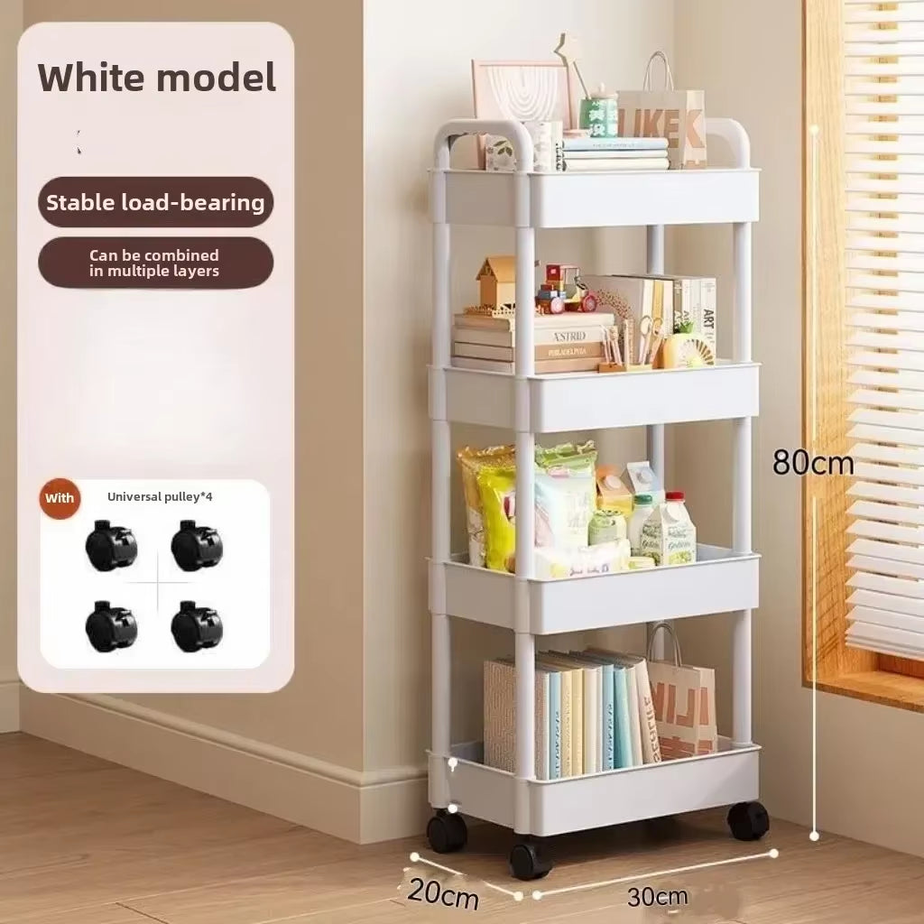 Multifunctional Storage Cart with Open Shelves Living Space Book Display Suitable for Kitchen Bedroom Storage Decor Organizer