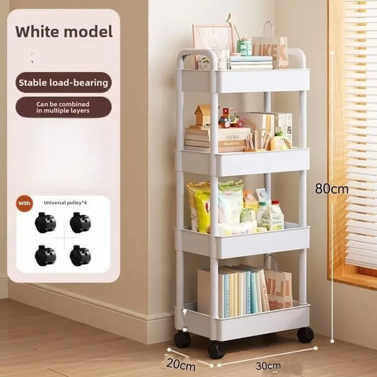Multifunctional Storage Cart with Open Shelves Living Space Book Display Suitable for Kitchen Bedroom Storage Decor Organizer