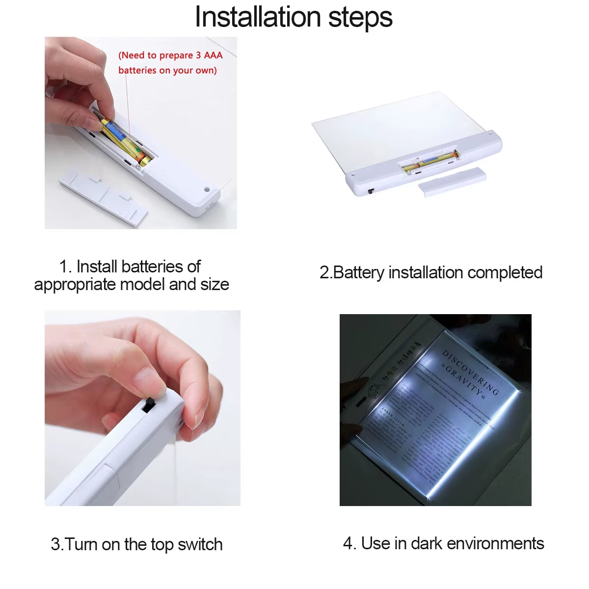 .מנורת קריאה שטוחה לראיית לילה – תאורה רכה ומגוננת על העיניים, מושלמת לקריאה נוחה ונעימה גם בלילה, בבית או במשרד