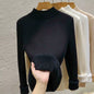 Thick Turtleneck Sweater Women Slim Thicken Plush Velvet Lined Knit Jumper italy Style Simple Base Layer Tops Women Pullover