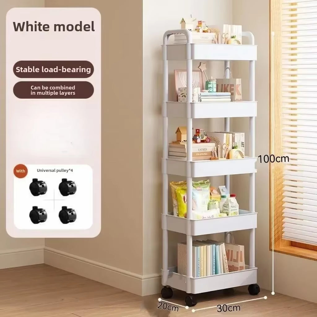 Multifunctional Storage Cart with Open Shelves Living Space Book Display Suitable for Kitchen Bedroom Storage Decor Organizer