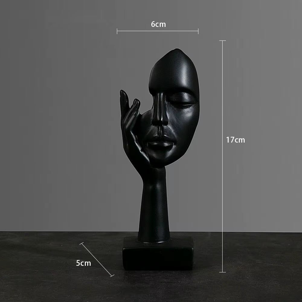 Nordic Resin Abstract Statue Desktop Ornaments Sculpture Figurines Face Character Light Luxury Art Crafts Office Home Decor
