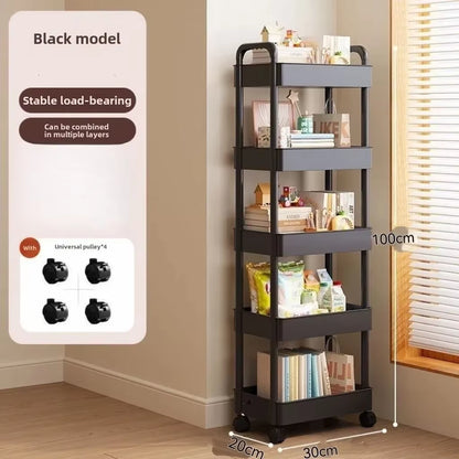 Multifunctional Storage Cart with Open Shelves Living Space Book Display Suitable for Kitchen Bedroom Storage Decor Organizer